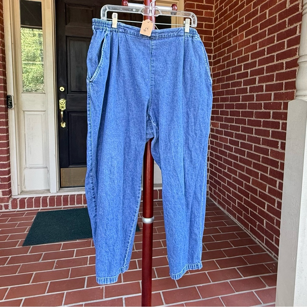 Liz Claiborne #2 Blue Cotton Denim Pants Size 22 Petite